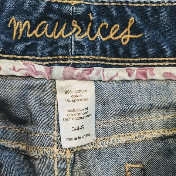 Maurices 3/4 Original S Denim Jean Small Chico 30x29 Y2K Bootcut Boot Cut Dark - Picture 9 of 11